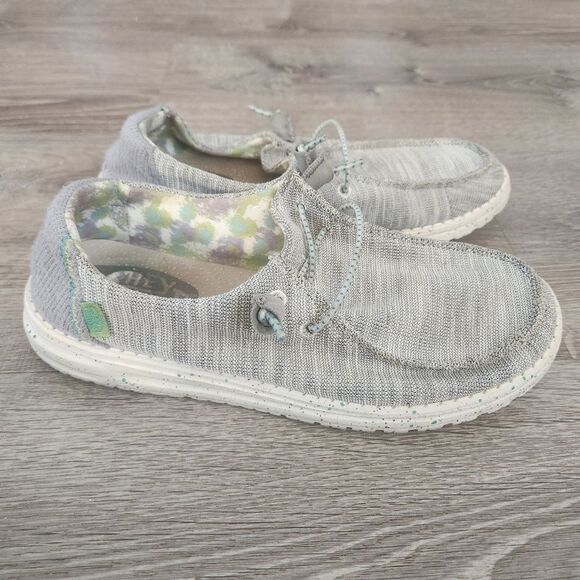 Hey Dude Womens Wendy Casual Slip On Shoes Size 8 Gray Stretch Pearl River - Picture 4 of 9